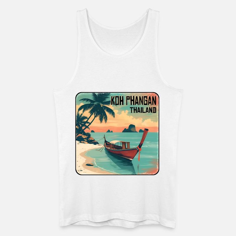 Koh Phangan, Thaïlande - Débardeur bio Homme - blanc