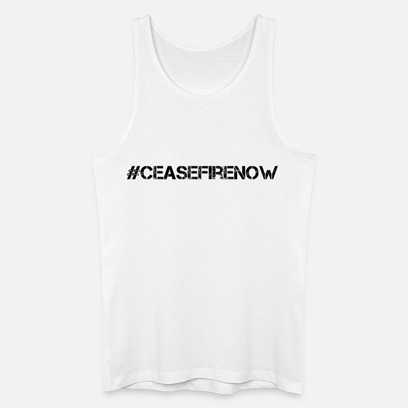 cease fire now - Männer Bio Tank Top - Weiß