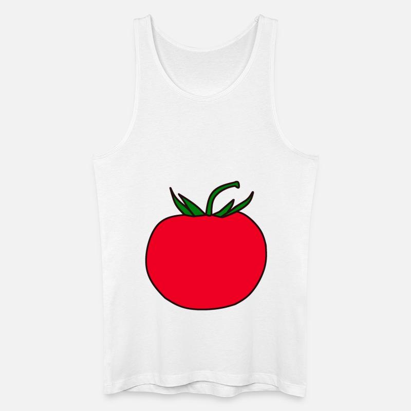 Minimal Tomate Design Geschenk - Männer Bio Tank Top - Weiß