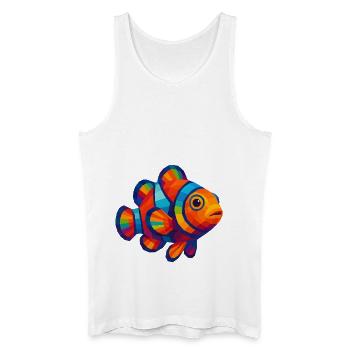 WPAP Polygon Stil Tiere - Clownfisch - Männer Bio Tank Top - Weiß - Vorne