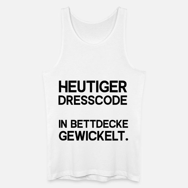 Heutiger Dresscode in Bettdecke gewickelt - Männer Bio Tank Top - Weiß