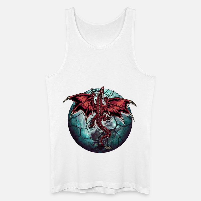 Planet Drache Drachen - Männer Bio Tank Top - Weiß