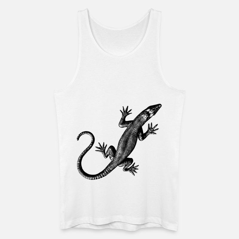 Grafik einer Eidechse - Männer Bio Tank Top - Weiß