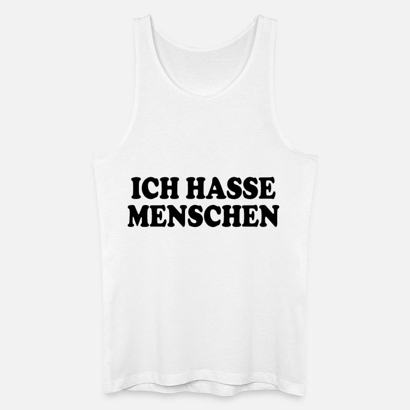 Ich hasse menschen - Männer Bio Tank Top - Weiß