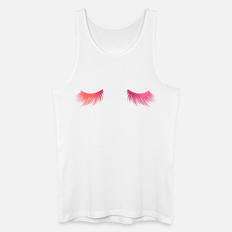 Lange schöne Wimpern - Geschenk - Männer Bio Tank Top - Weiß