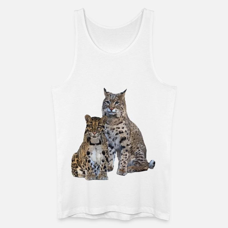 Nebelparder und Luchs - Männer Bio Tank Top - Weiß