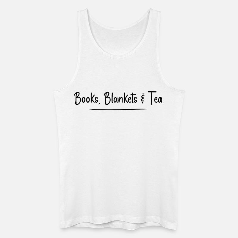 Bücher, Decken und Tee - Männer Bio Tank Top - Weiß