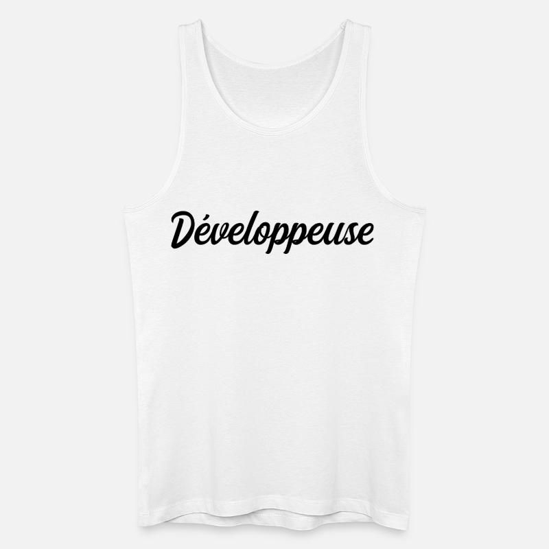 Développeuse Web Code Logiciel Application Tech - Débardeur bio Homme - blanc