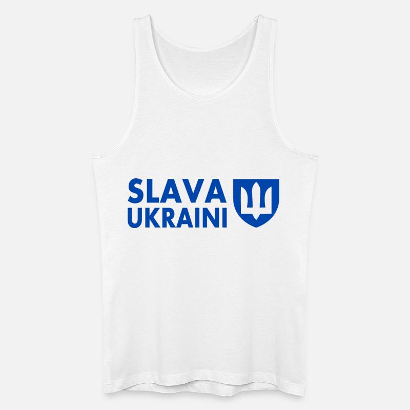 Slava ukraini - Männer Bio Tank Top - Weiß