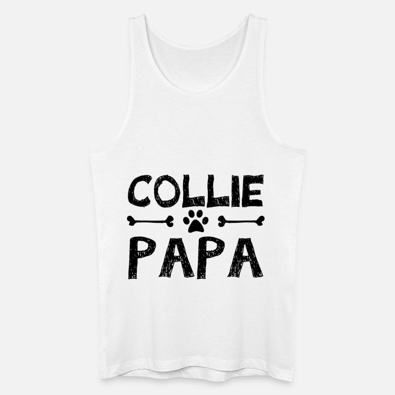 border collie Papa - Männer Bio Tank Top - Weiß