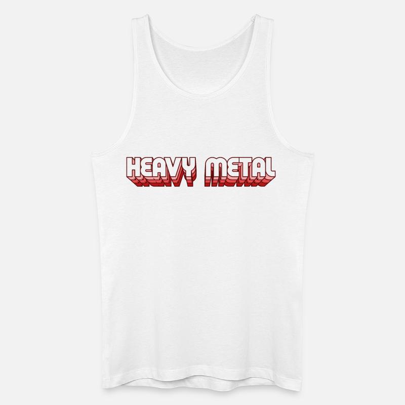 Heavy-Metal-Retro-Stil 3D-Text-Logo - Männer Bio Tank Top - Weiß