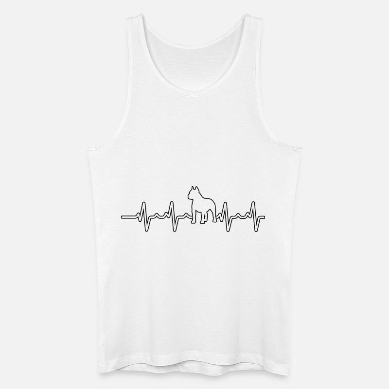 Herzschlag Pitbull - Männer Bio Tank Top - Weiß