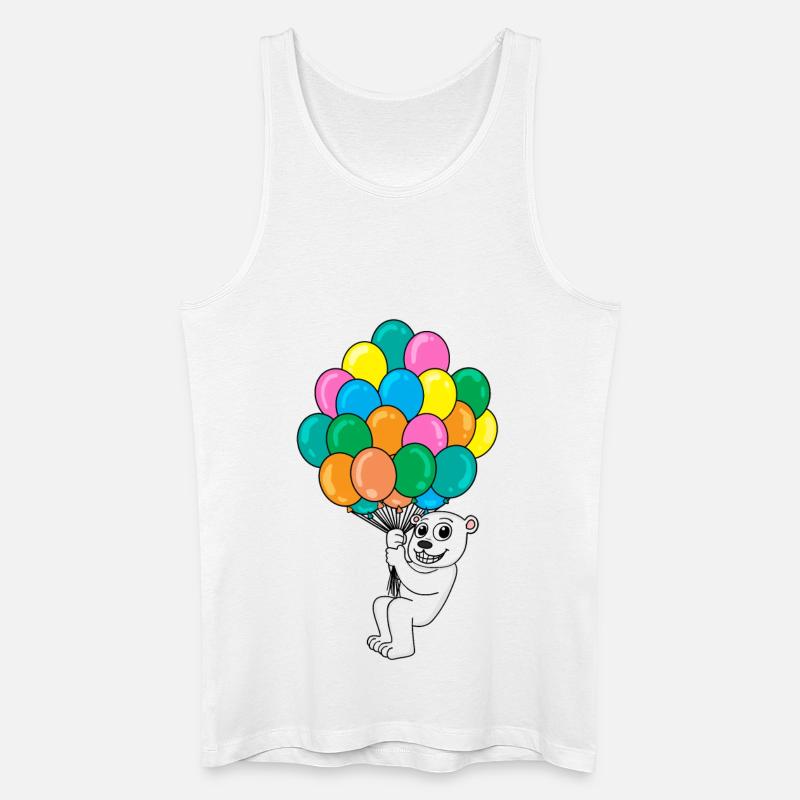 Eisbär Luftballon - Männer Bio Tank Top - Weiß