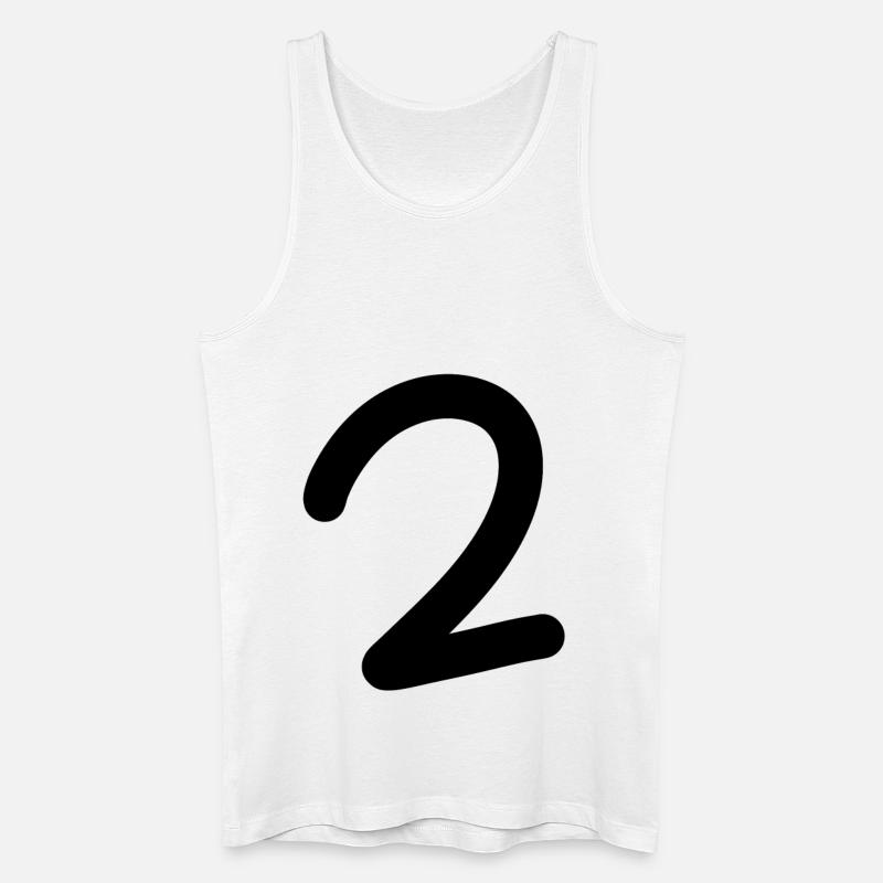 2 Schwarz - Männer Bio Tank Top - Weiß