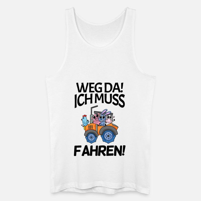Traktor Trecker Spruch - Männer Bio Tank Top - Weiß