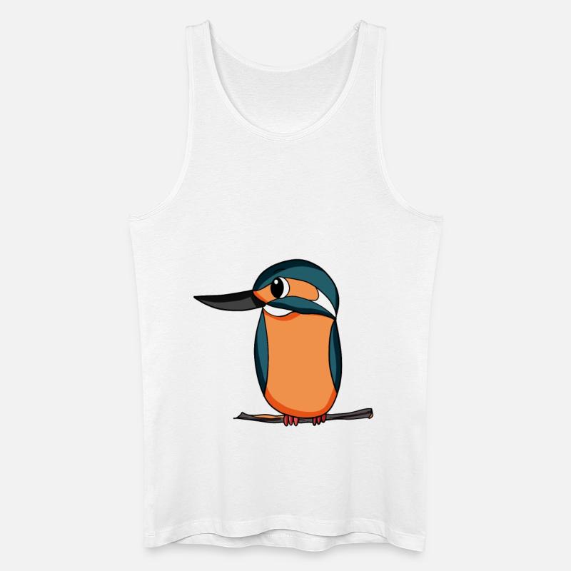 Eisvogel Blauer Vogel - Männer Bio Tank Top - Weiß