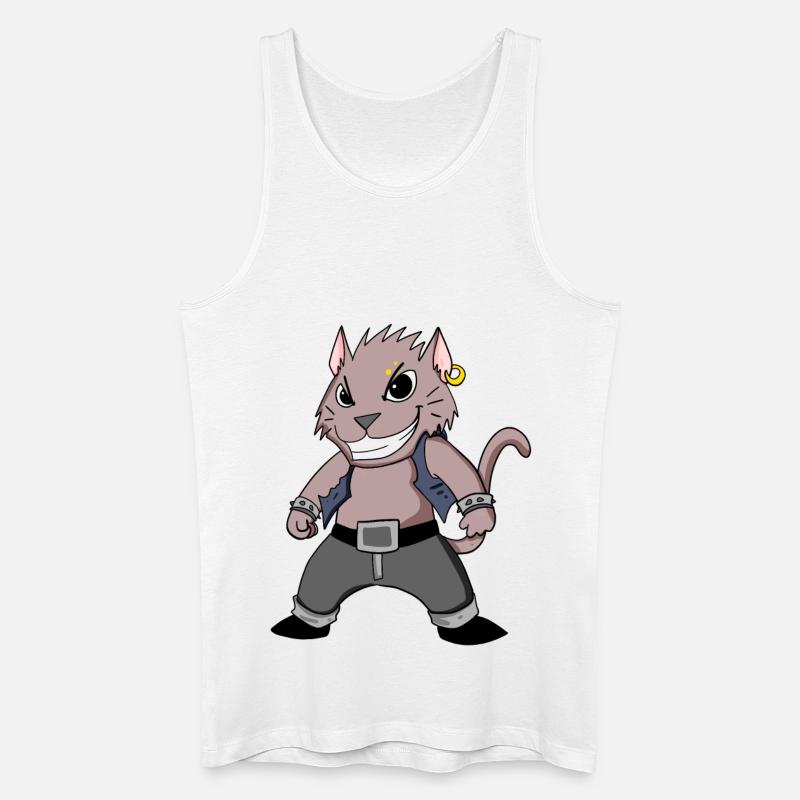 Cool Katze - Männer Bio Tank Top - Weiß
