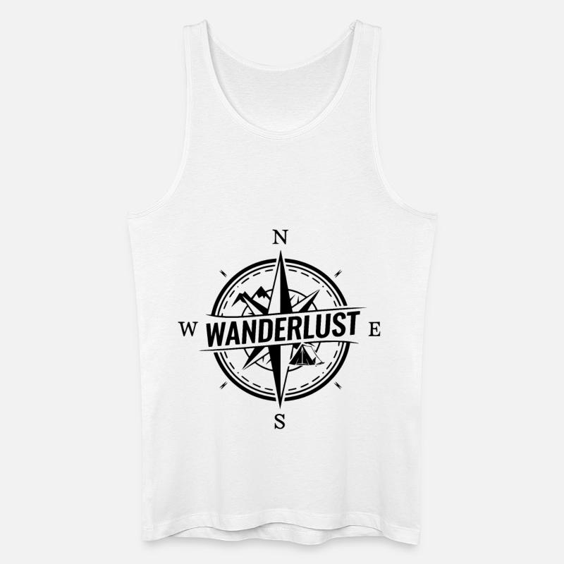 Wanderlust Kompass - Männer Bio Tank Top - Weiß
