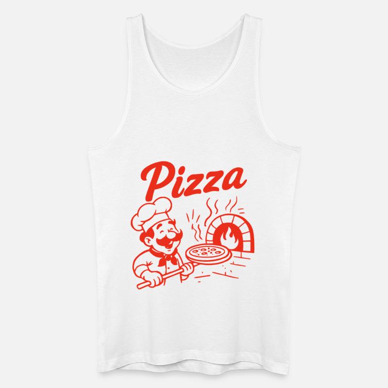 Pizzabäcker Retro Design - Männer Bio Tank Top - Weiß
