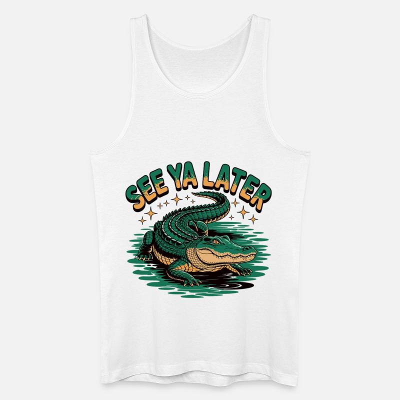 Bis später Alligator - Männer Bio Tank Top - Weiß