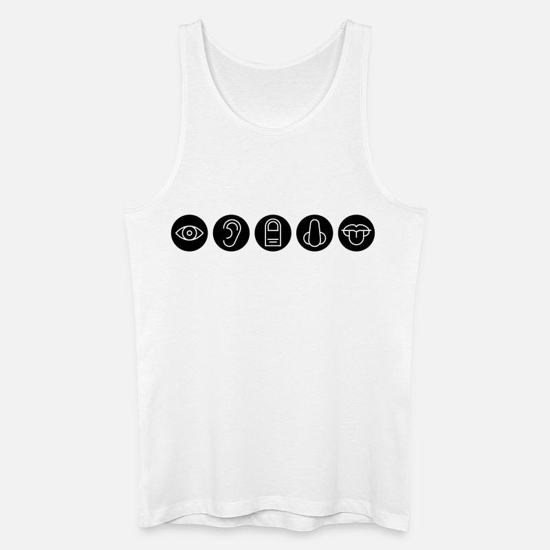 Fünf Sinne, Sinnesorgane - Männer Bio Tank Top - Weiß
