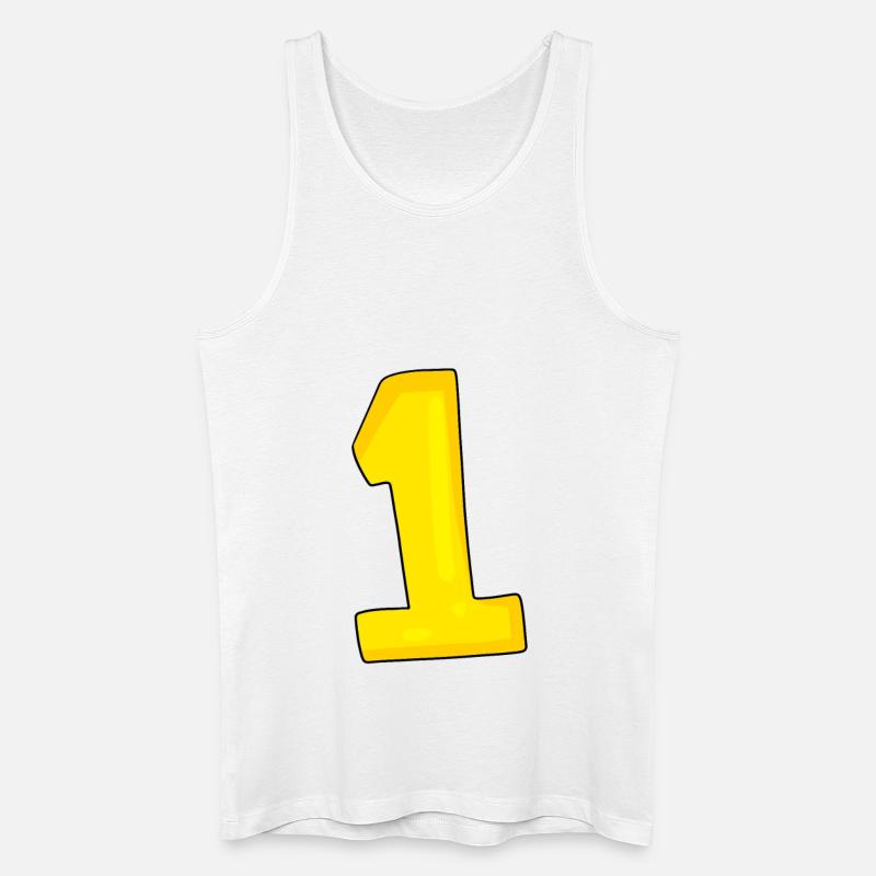 1 gelb - Männer Bio Tank Top - Weiß