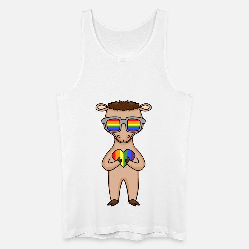 LGBT Tier Kamel Regenbogen - Männer Bio Tank Top - Weiß