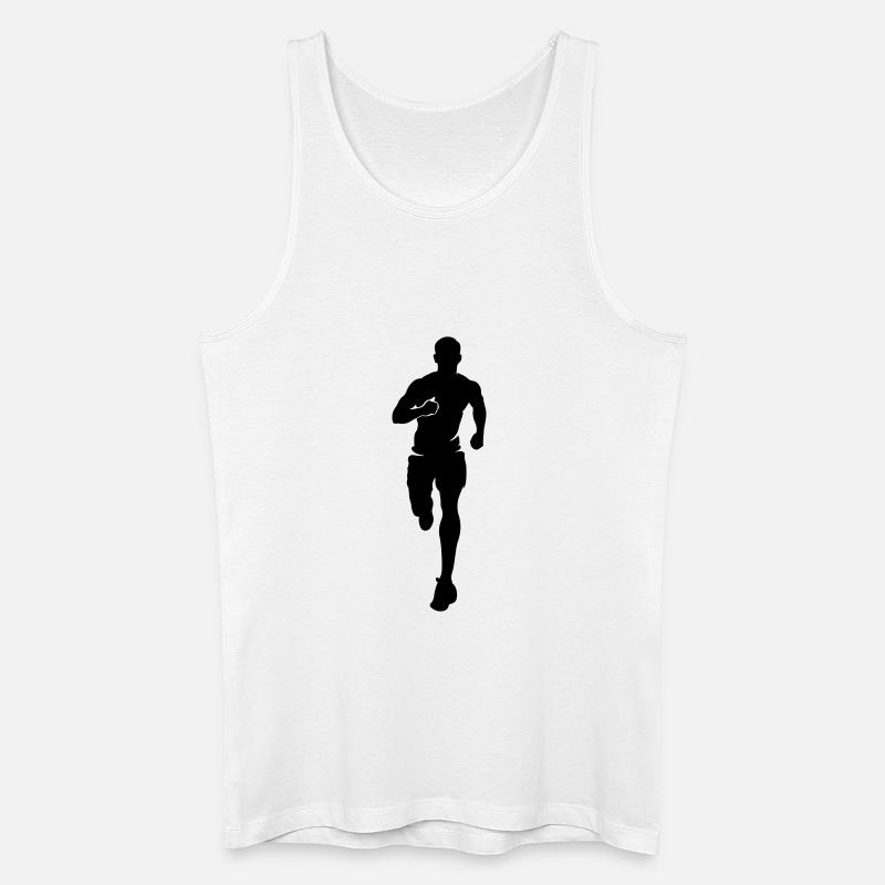 Marathonläufer Silhouette Marathon - Männer Bio Tank Top - Weiß