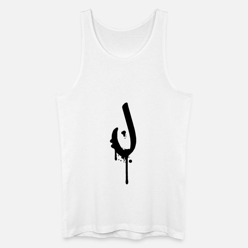 Graffiti J tombe Farbklex spray - Débardeur bio Homme - blanc