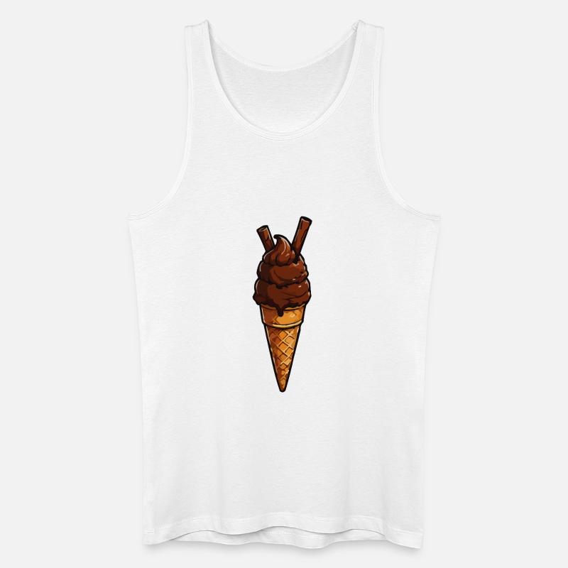 Schokoladen-Eis Cone Muster - Männer Bio Tank Top - Weiß
