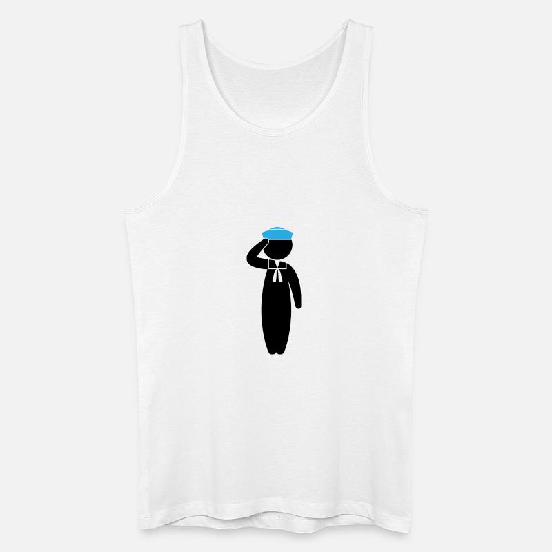 Ein salutierender Matrose - Männer Bio Tank Top - Weiß