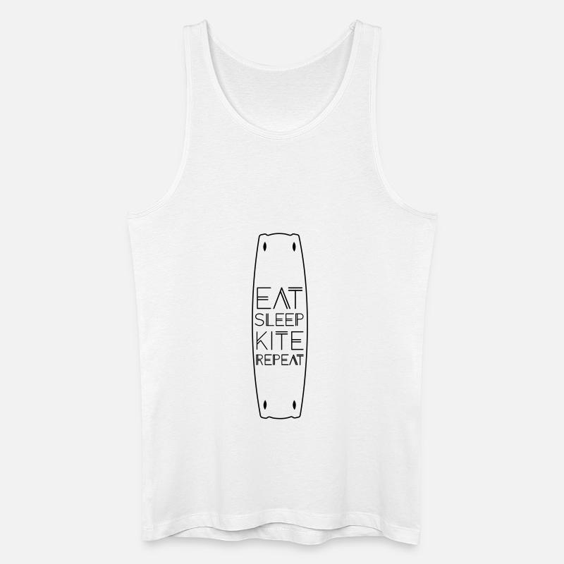 Eat sleep kite repeat - Männer Bio Tank Top - Weiß