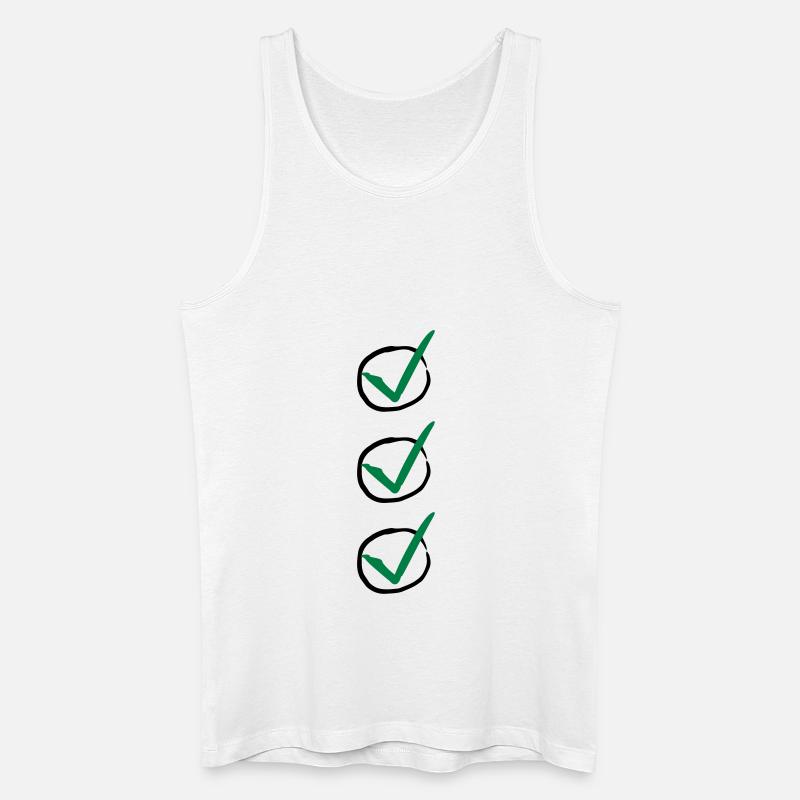 Three Checkmarks - Männer Bio Tank Top - Weiß