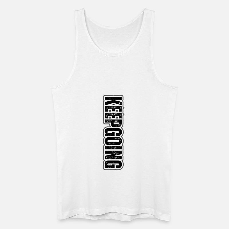 KEEP GOING – Motivational Vertical Pattern - Men’s Organic Tank Top - white