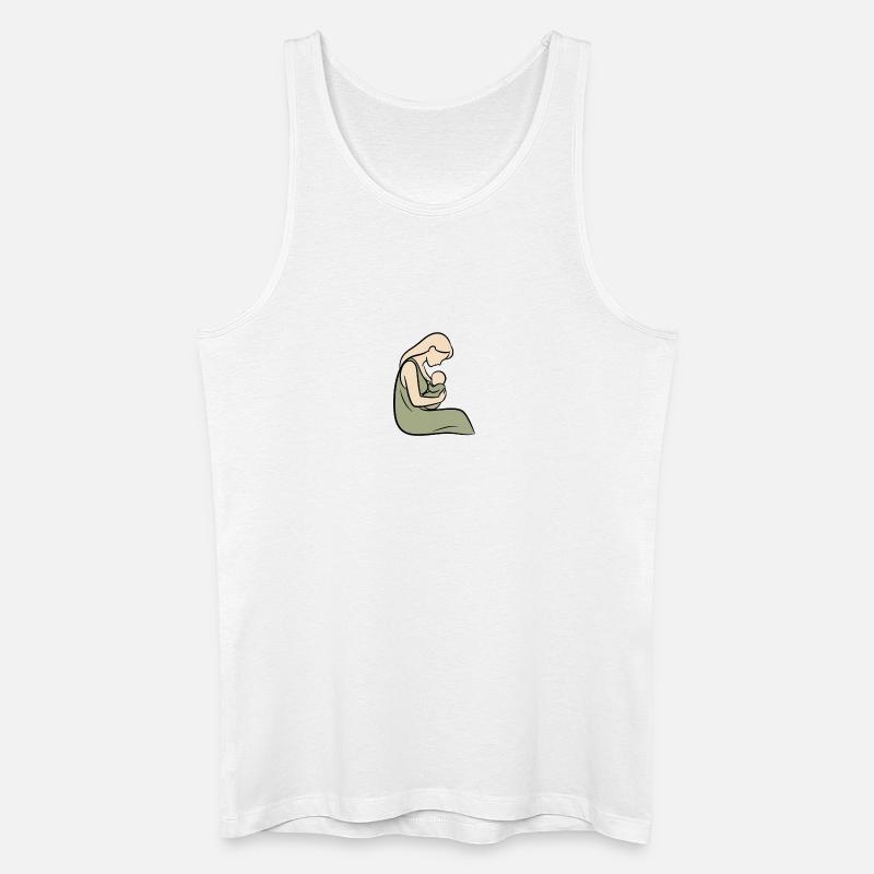 Sanftes Bonding: Mutterschaft Stillen - Männer Bio Tank Top - Weiß
