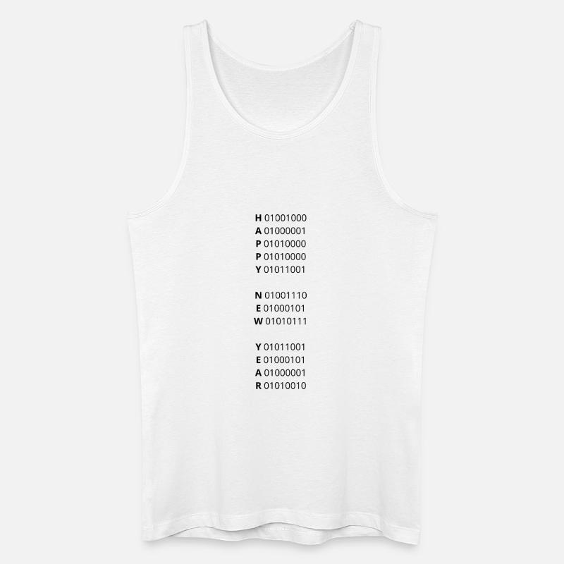 FROHES NEUES JAHR – Binärcode - Männer Bio Tank Top - Weiß