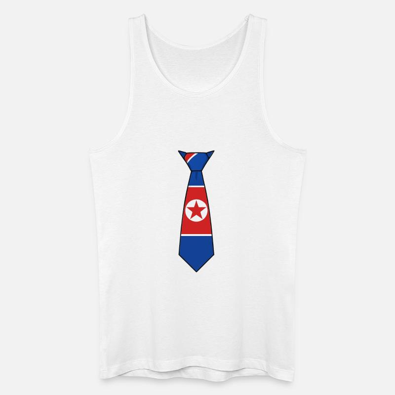 North Korea Tie – Flaggendesign - Männer Bio Tank Top - Weiß