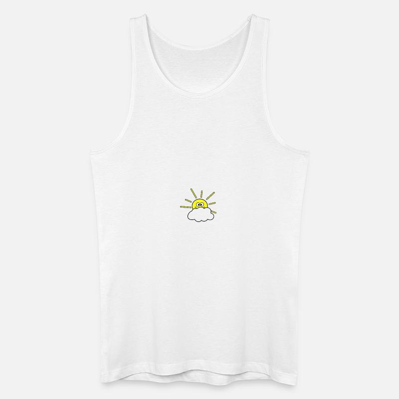 Sonne mit Wolke - Männer Bio Tank Top - Weiß