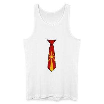 Cravate Macédoine – Conception du drapeau - Débardeur bio Homme - blanc - Devant