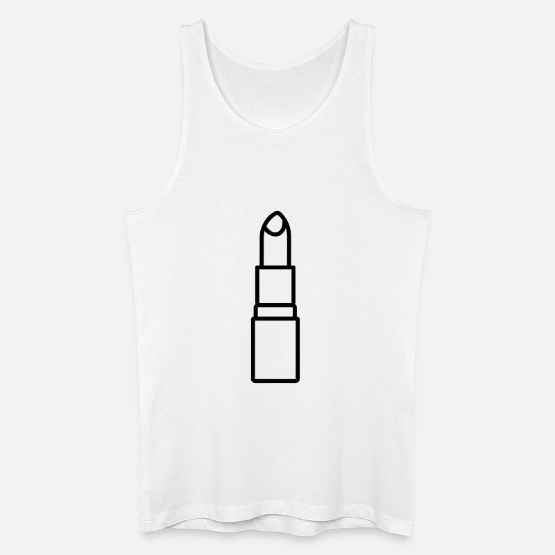 Lippenstift - Männer Bio Tank Top - Weiß