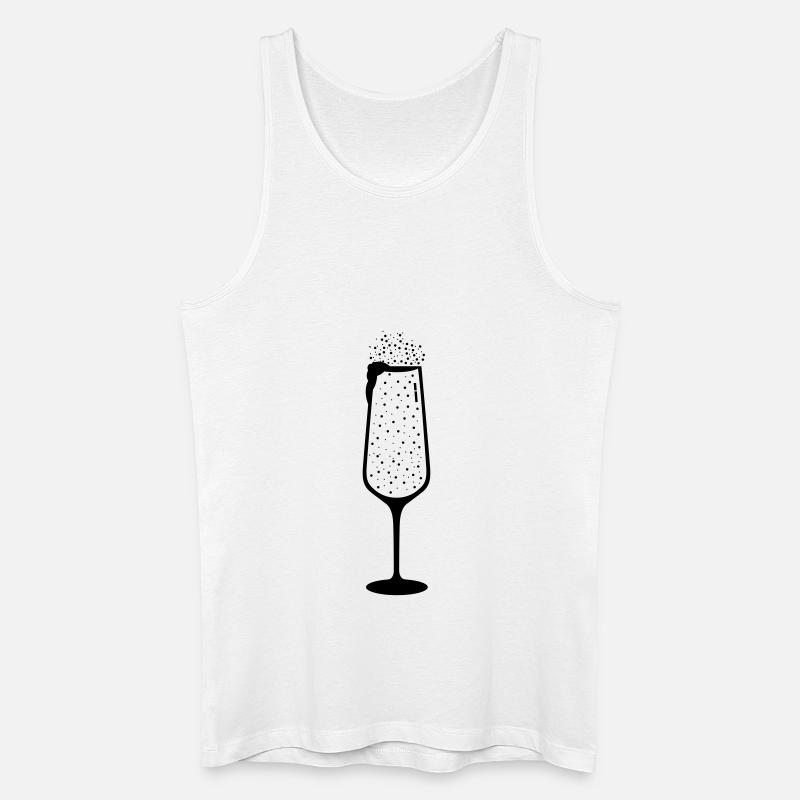 Champagnerglas / Feiern - Männer Bio Tank Top - Weiß