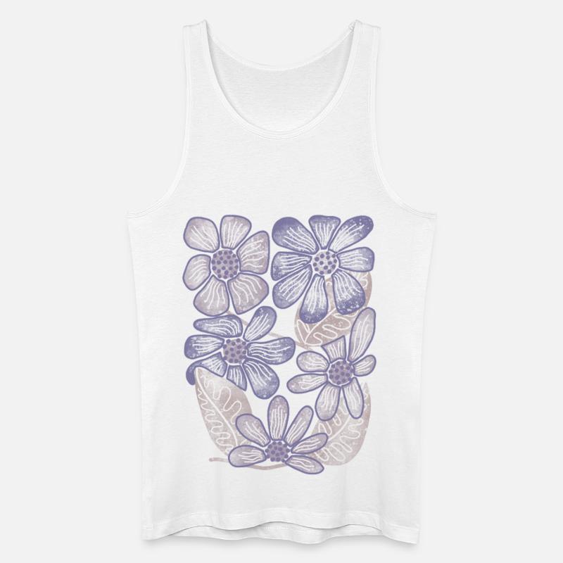 Lavender Bloom Blumenmuster - Männer Bio Tank Top - Weiß