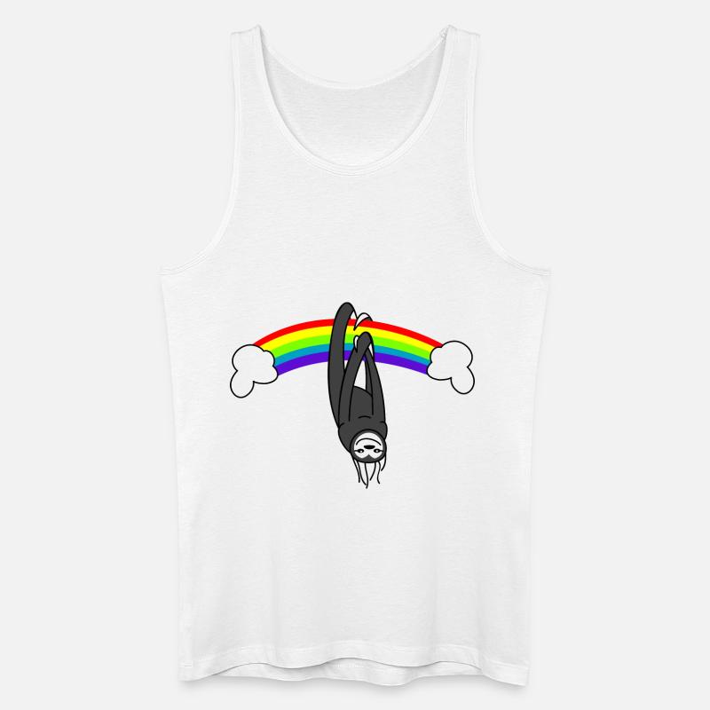 Faultier mit Regenbogen - Männer Bio Tank Top - Weiß