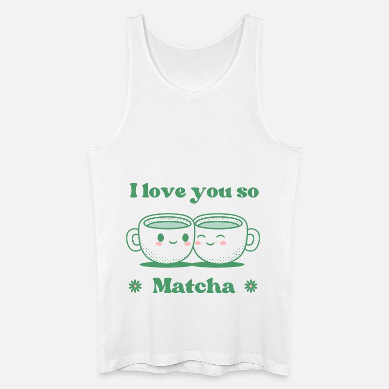 Ich liebe dich so Matcha - Männer Bio Tank Top - Weiß