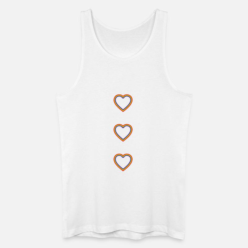 Regenbogen-Herzen - Männer Bio Tank Top - Weiß