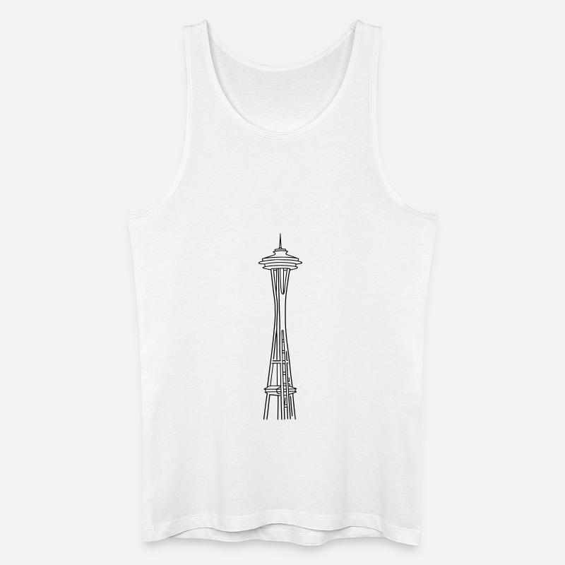 "Space Needle" in Seattle - Männer Bio Tank Top - Weiß