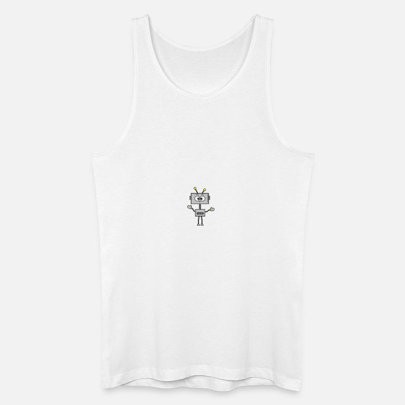 Roboter Robbie - Männer Bio Tank Top - Weiß