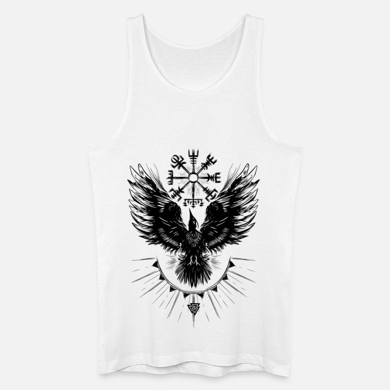 Wikinger Rabe Vegvisir Valknut - Männer Bio Tank Top - Weiß