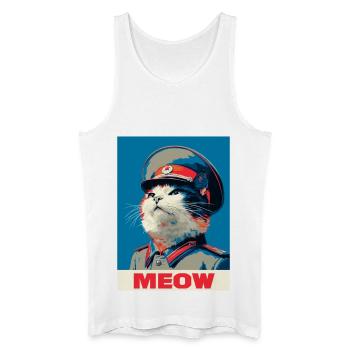 Chat Pop Art - Débardeur bio Homme - blanc - Devant