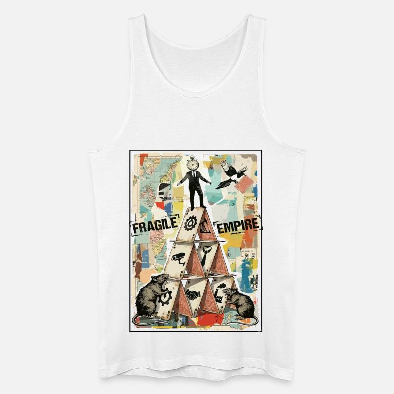 Fragile Empire Kartenhaus Systemkritik - Männer Bio Tank Top - Weiß